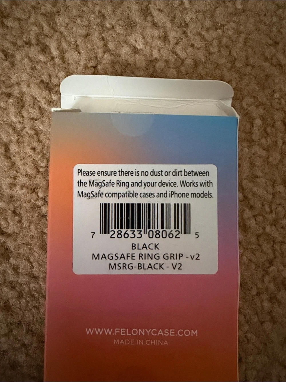 Black Magnetic Ring Grip Cell Phone Accessory
